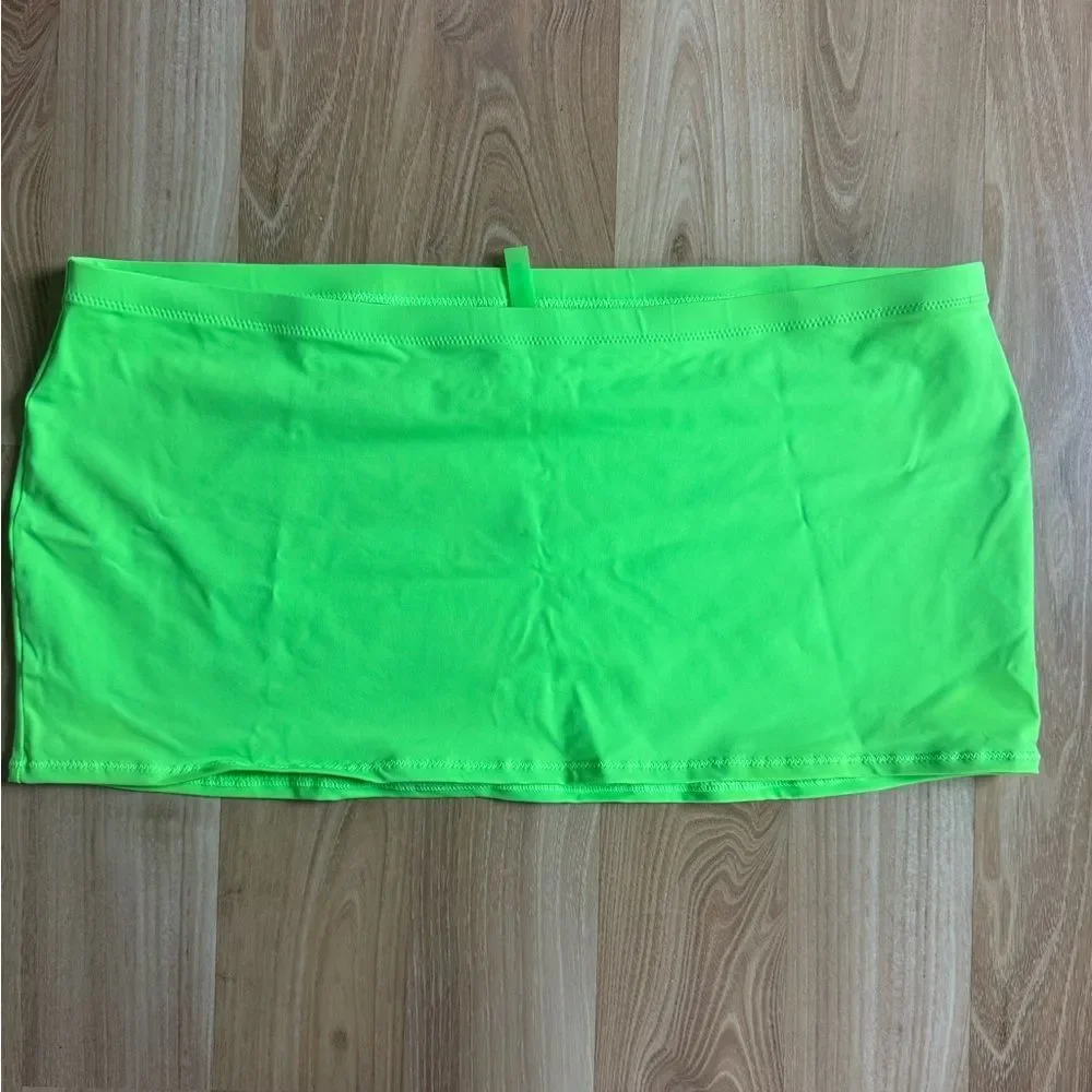 SKIMS Neon Green Swim Skirt Cover-Up